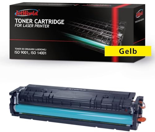 JetWorld Toner Ersatz HP 203X CF542X Gelb für Color Laserjet Pro M254dw, M254nw, MFP M280nw, MFP M281fdn, MFP M281fdw 2500 Seiten je Tonerkartusche, Hochwertiger Druck