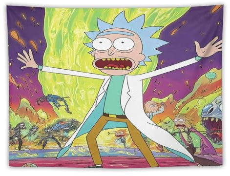 ADEIK Rick And Morty Wandteppich, Geeignet Für Schlafzimmer, Wohnzimmer Und Schlafsaal