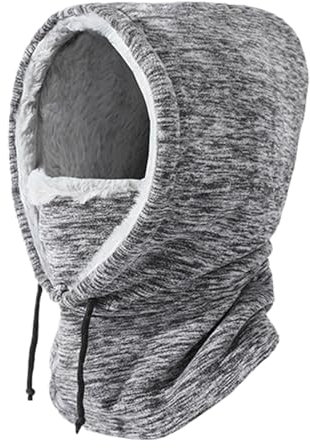 Generisch Kapuzenschal-Mütze,Winter-Kapuzenschal, Plüsch verstellbare Schalmütze, Ausrüstung für kaltes Wetter, winddichter Hut-Nackenwärmer für Abenteuer, Reiten