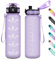 KollyKolla Gourde 1L Sport, Gourde Sport, Bouteille d'eau 1 Litre avec Marqueur de Temps et Filtre, Étanche, sans BPA, Water Bottle pour Enfant, l'école, Cyclisme, Fitness, Yoga, Bureau, Gym, Camping