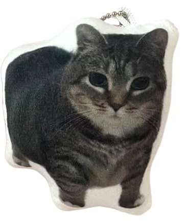 Oiia Cat Keychain, lustige rotierende Kitty -Schlüsselbund, Oiia Cat Meme Stoffed -Schlüsselring, einzigartiger Headset -Anhänger mit Stimme, kreativer Rucksackcharme, niedlicher Katzeschlüsselkette