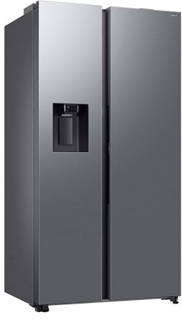 Samsung RS80F67KCTEF Side-by-Side Kühl-Gefrierkombination, AI Kühlschrank mit Gefrierfach, 178 cm, 634 l, Eis-/Wasserspender mit Tank, AI Energy Mode & Voice Control, Twin Cooling+, Edelstahl