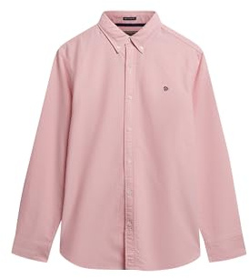 Superdry Herren Klassisches Oxford-Hemd mit Langen Ärmeln