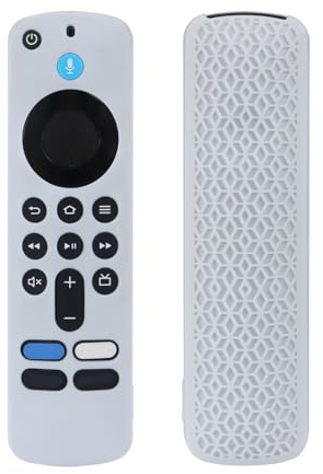 Soft Silicone Case Housing For 2024 Fire Tv Stick 4k (2nd Gen) Remotes Nonslip Texture Shell (White)