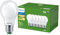 Ampoule LED Philips ultra efficace, classe d'efficacité énergétique A, avec douille E27, 60W, mat, blanc chaud 2700K, 6 packs