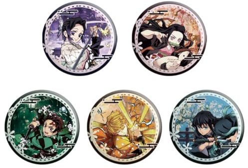 Ghost Killing Insges Set 5pcs Tokitou Muichirou, Kamado Tanjirou Figurine Broche Epingle Sac Casquette Décor Anime Cosplay Accessoires