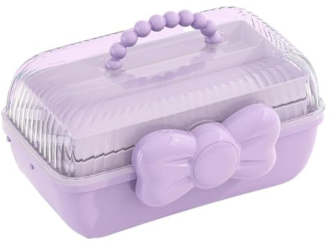 dzqad Scatola Organizer Per Per Capelli, Organizer Elastici E Mollette Per Capelli Bambina A 3 Strati, Scatola Per Accessoy Capellis Bambina, Per Clip Per Gioielli, Trucco, 27,5×14,5×15CM