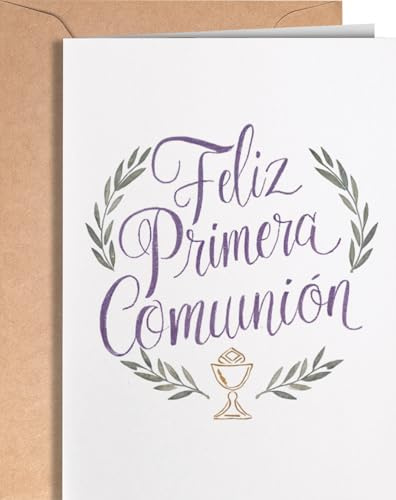 Tarjeta de Primera Comunión – Regalo de Primera Comunión para Niño, Niña, Nieto o Nieta – Tarjeta de Recuerdo con Sobre para hijo, hija, sobrino, sobrina, ahijado, ahijada - EU 176
