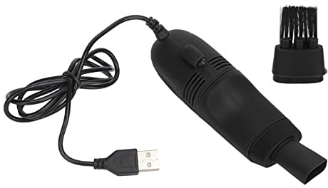 YUMILI Mini Keyboard Cleaner Handheld Large Suction Mini USB Vacuum Cleaner for Nail Art Computer (Black)