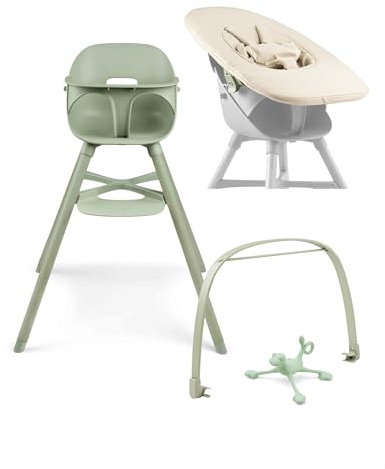 Ziza Baby Hochstuhl Newborn Set - Kippsicherer & ergonomischer Kinderstuhl mit Neugeborenenaufsatz, Hochwertiges Babyset mit Spielbogen & Spielzeug
