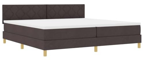 mtlskopl LED Boxspringbett Dunkelbraun 200x200 cm Holzrahmen mit RGB Beleuchtung und Zweiteiliger Matratze Modernes Design für Schlafzimmer und Gästezimmer