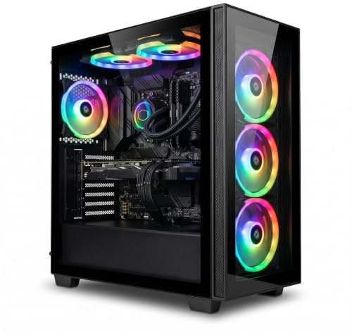 Computek Gaming PC Tower Intel i5 Processor, 16GB Memory, GT 730 2GB Graphics | High-Speed SSD + Large HDD | Windows 11, WiFi, 6x RGB Fans | Pre-Built Gaming Tower