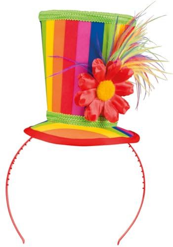 Boland 55510 - Haarreif Blossom, Tiara mit Mini Hut, Kostüm Zubehör für Karneval, Geburtstag oder Mottoparty, Clown Hut, Accessoire für Faschingskostüme