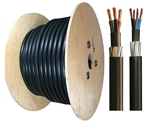 BS6547 4 CORE SWA Armoured Cable, Black, 4mm Copper, Priced per METRE