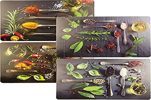 Kalatex **NEU** 4 Stück Platzdeckchen/Malunterlage Gewürzmotive, abwaschbar (4 Stück Platzdeckchen), bunt, 209020
