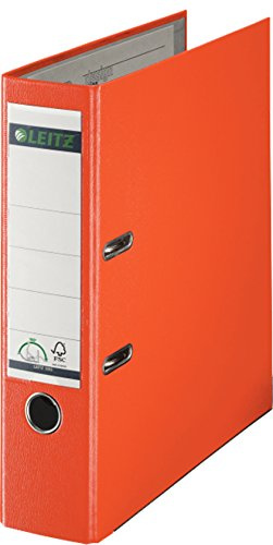 Leitz Qualitäts-Ordner Plastik-Cover 180°A4 (A4-80mm, 1 Stück/orange)