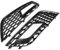 Minyinla Auto Grill Kühlergrill, 2 Stücke ABS Kühler Frontstoßstange Nebelscheinwerfer Grill Für RS4 Style Glossy Black Stoßfänger Gitter Wabengrill für B8.5 2013-2016