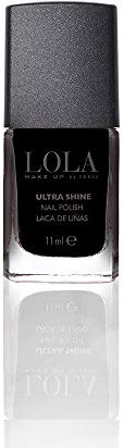 Lola Make Up by Perse Nail Polish Quick Dry Instant Gloss Ultra Long Lasting High Shine Finish Nail Paint for Women, Vegan and Cruelty-Free Cosmetic, Jet Black (011), 11ml