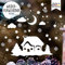 Wandtattoo Loft Fensterbilder Weihnachten mit Haus, Mond, Wolken, Sternen & Schneeflocken – Wiederverwendbar – A4 Bogen, 28 Sticker – Weihnachstdeko Fenster, Weihnachtsbild Fenster, Fensterbild Winter