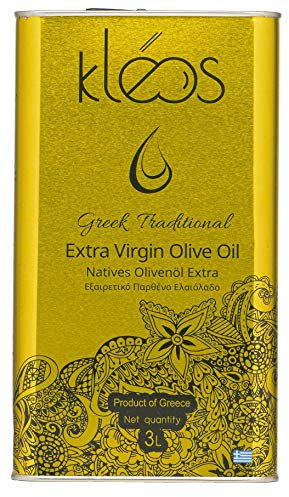 Kleos Huile d’Olive Extra Vierge 3L – Nouvelle Récolte 2024/25 – Huile d’Olive Grecque Pressée à Froid à partir d’Olives Koroneiki