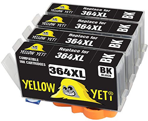 YELLOW YETI Ersatz für HP 364 364XL Druckerpatronen Schwarz kompatibel für HP Photosmart 5520 5510 6520 7520 7510 6510 B209a C6380 C5380 C510a C309a