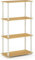 Furinno Turn-N-Tube 4-Tier Multipurpose Shelf Display Rack, Blonde Maple/White