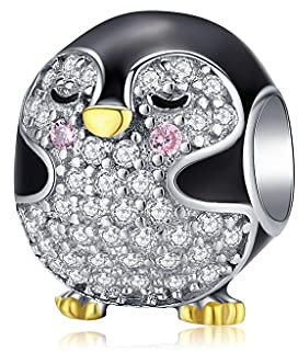 Teleye Armband Charm Bead Pinguin DIY Charm 925 Sterling Silber passt Pandora Armband Halskette, European Charms Armband