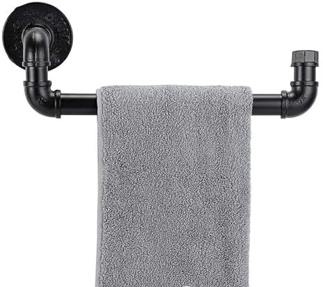 Porte-Serviettes Mural Industriel Forme, Porte-Serviettes en Tuyau, Porte-Serviettes Tube Métal Rétro, Porte-Serviettes Tuyau Rétr, pour Les Salles Bains, Les Chambres, Les Buanderies, Les Cuisines
