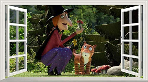 3D Wall Sticker Room on The Broom Magic Window Image Mural Poster Multi Size Art Print Poster Decor 60x90cm Home Decoration