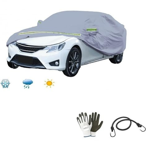 Kompatibel mit Mitsubishi Space Star Autoabdeckung, aus Nylon, wasserdicht, Größe M, kratzfest, 432 x 185 x 120 cm, universell einsetzbar