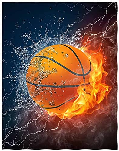 NBVGHJ Basketball Druck Decke Komfort Design Dekoration Fleece Decke Perfekt für Couch Sofa oder Reisen 150×130CM