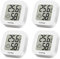 Vaikby Mini Digital Thermometer Hygrometer innen 4 Stück, raumthermometer zimmerthermometer temperatur und luftfeuchtigkeitsmesser, Hochgenauer temperatursensor für Innenraum Babyraum Wohnzimmer Büro