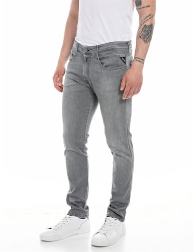 Replay Men's Anbass Slim Fit Jeans with Power Stretch, Gray (Medium Gray 096), W30 x L30