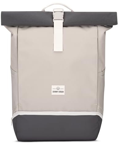 Johnny Urban Rucksack Herren & Damen Beige - Allen Large - Rolltop Backpack Groß für Fahrrad, Arbeit, Uni - Laptop Tagesrucksack mit Schuhfach - Wasserabweisend