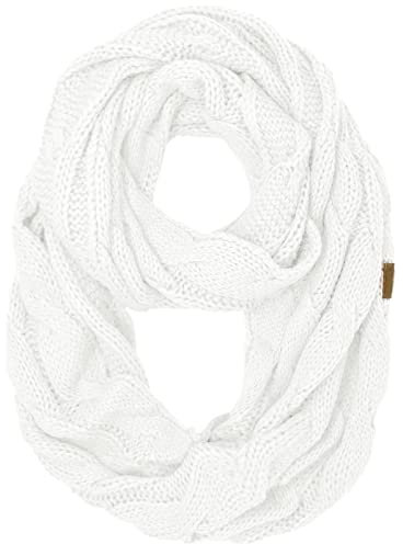 CC Winter Soft Matching Unisex Chunky Knit Cowl Loop Infinity Scarf, reines Weiß, Einheitsgröße