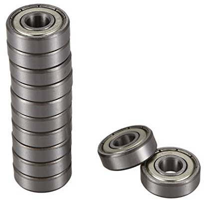 Wresetly 12 Pcs 608Z 22mm x 8mm x 7mm Single Row Deep Groove Ball Bearing