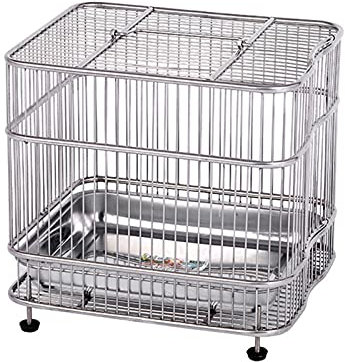 Vogelkäfige Edelstahl Vogelkäfig Bad Metall Demontage Voliere Haustier Zubehör Vogelträger (Size : Large)