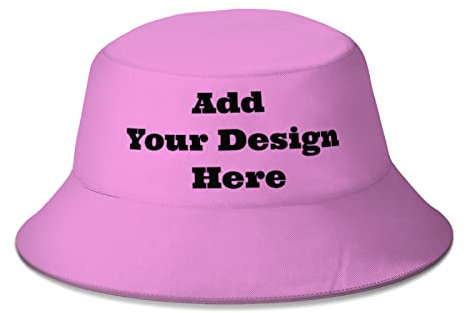 Whhzhao Fischerhut für Damen und Herren, personalisierter Text, Foto und Logo, rose, Einheitsgröße