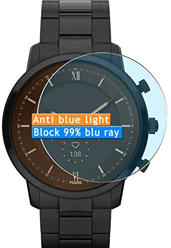 Vaxson 3 Stück Anti Blaulicht Schutzfolie kompatibel mit Fossil Neutra Gen 6 Hybrid Smartwatch FTW7074 FTW7072 FTW7073 FTW7071 Bluelight Displayschutzfolie ( nicht Panzer Schutz Glas folie )