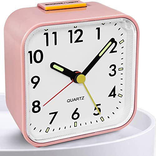 Titifeya Non Ticking Alarm Clocks Bedside Battery Powered Silent Bedroom Clock With Large Display Snooze Nightlight Function Easy to Use and Loud Enough for Heavy Sleepers, Kids, Elderly