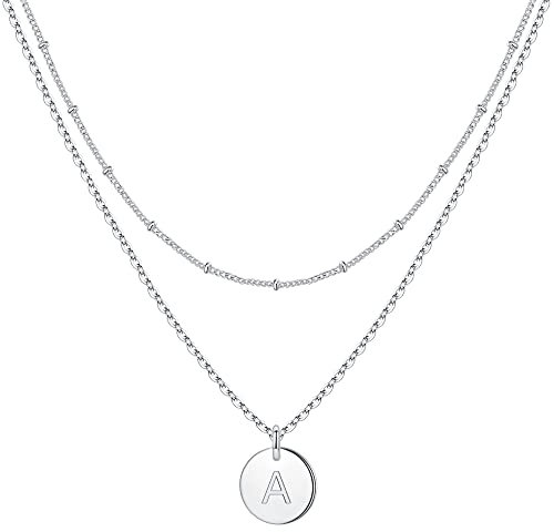 TINGN Geschenke für Mädchen - Kette Silber Damen, Halskette mit Buchstaben Modeschmuck Gold Kette Frauen, Halskette Damen Gold, Geschenke für Mädchen 9 10 11 12 Jahre