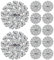 FOMIYES 12 StüCk Runde StrassknöPfe Silber 19mm, Strasssteine Zum AufnäHen FüR Diy Brautstrauß, Einladungen, Haarschmuck, Hochzeit, Kleidung, Taschen