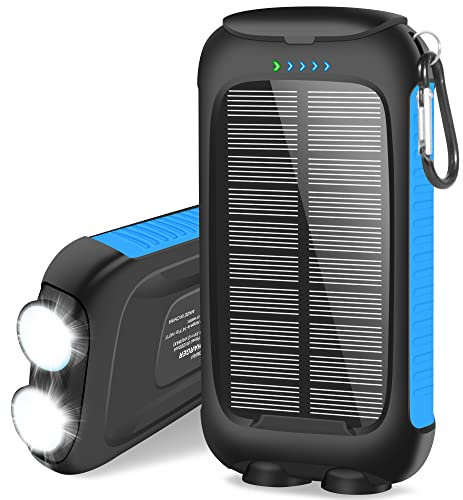 Suscell Solar Power Bank -38800mAh Waterproof Portable Solar Phone Charger with LED Flashlight/Fast Charge USB C External Backup Battery Pack for All Cell Phones & Electronic Devices