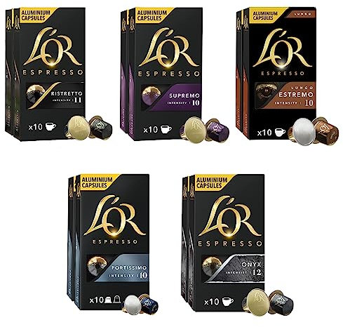 L'OR Espresso Cápsulas de Café Surtido | Intensidades 10 a 12| 100 Cápsulas Compatibles Nespresso (R)