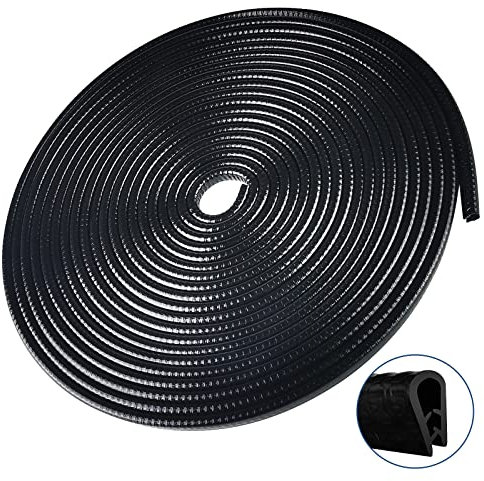 Rseuphiee Protector de Borde de automóvil, 10M Protector de Puerta de Coche Antifugas, Protectores de Borde de Goma en Forma de U, Adecuado para Coche, Puertas, Maletero, capó (Negro)