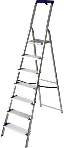 Escalera profesional FACAL grandes caminos de 120 mm, 7 peldaños – Altura de trabajo 3,39 m – GM7M