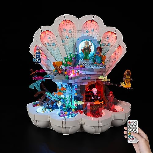 Kyglaring Led Licht Kompatibel mit Lego The ROYAL Shell ofThe Little Mermaid 43225 Bausteine, Fernbedienungs Beleuchtungszubehör für das Lego Modellset 43225 (Nicht Enthalten Modell)