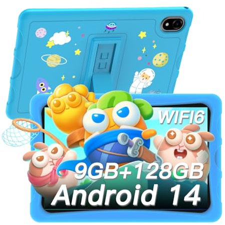 DOOGEE U10Kid Tablet Bambini 10,1 Pollici, Android 14 Con Controllo Parentale, 9+128GB(TF 1TB), App Preinstallate, Custodia Protettiva, 5+8MP, WiFi-6/BT5.0/TUV