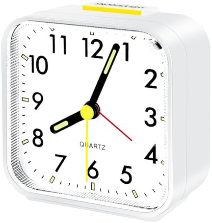 Gowkeey Sveglia al Quarzo Analogica, Sveglia Analogica Silenziosa senza Ticchettio, Sveglie da Comodino con Funzione Snooze e Luce,Alimentato a Batteria, Sveglia per Bambini, Allarme Portatile