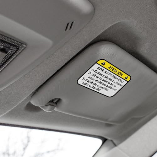 Aufkleber Warnung Fahrgastregeln für Auto aus Vinyl Aufkleber (mäßig)